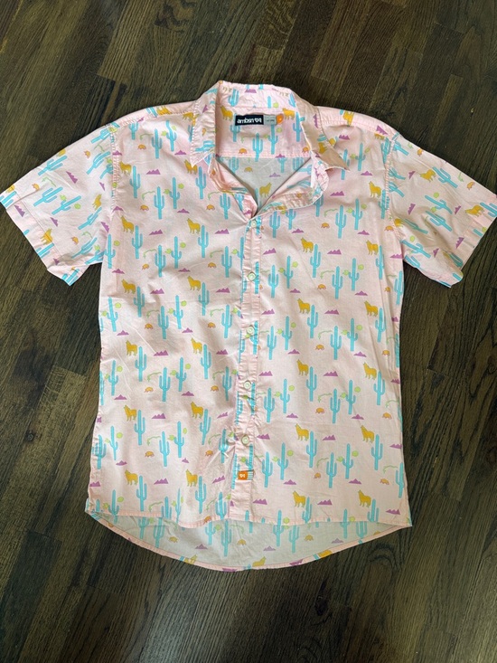 Ambsn Other - Pink Cactus Print Short-Sleeve Shirt from Wildfang